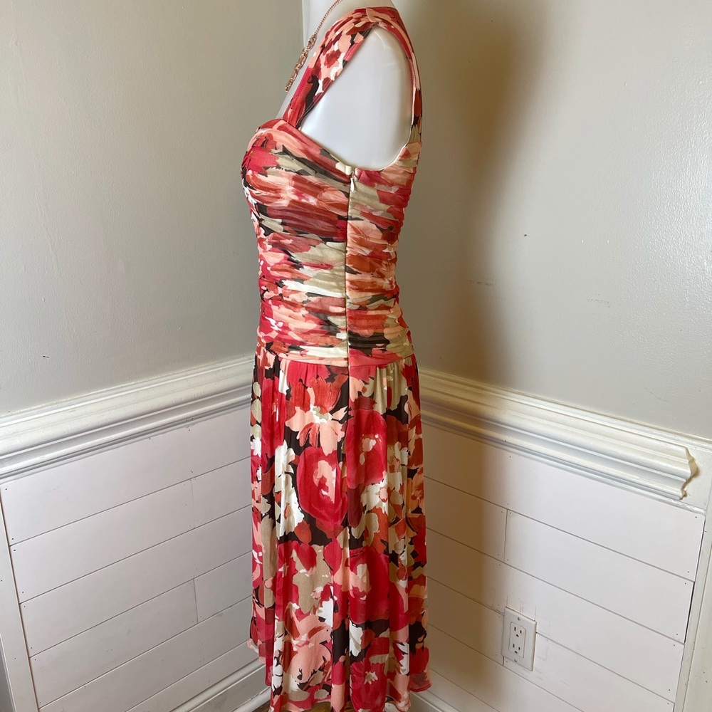 Sangria Sweetheart Floral  Dress 10 FREE SHIP - Picture 4 of 5